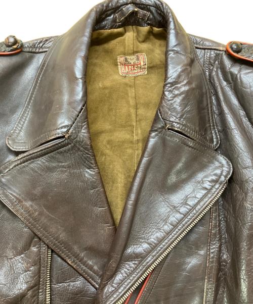 Haelson（ハエルソン）HAELSON (ハエルソン) レザーライダースジャケット ブラウン サイズ:-の古着・服飾アイテム