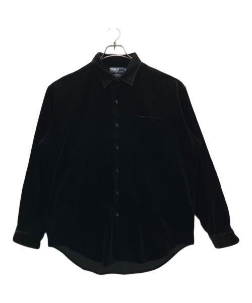 POLO RALPH LAUREN（ポロ・ラルフローレン）POLO RALPH LAUREN (ポロ・ラルフローレン) ARMOND ベロアシャツ ブラック サイズ:Ⅼの古着・服飾アイテム