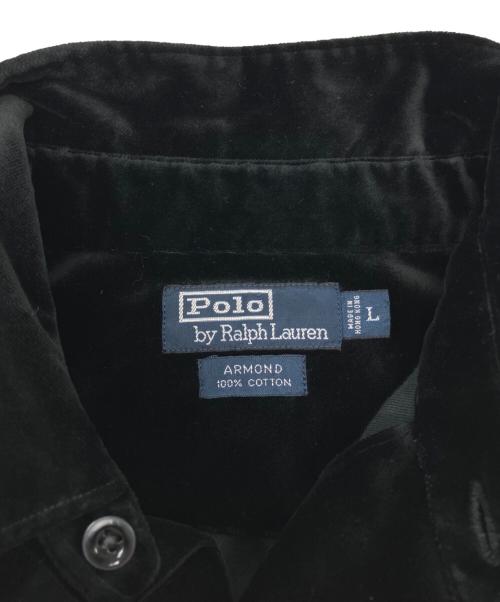 POLO RALPH LAUREN（ポロ・ラルフローレン）POLO RALPH LAUREN (ポロ・ラルフローレン) ARMOND ベロアシャツ ブラック サイズ:Ⅼの古着・服飾アイテム