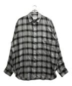 sssteinシュタイン）の古着「RAYON/LYOCELL CHECK OVERSIZED DOWN PAT SHIRT」｜グレー
