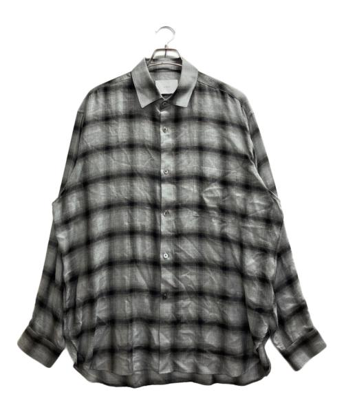 ssstein（シュタイン）ssstein (シュタイン) RAYON/LYOCELL CHECK OVERSIZED DOWN PAT SHIRT グレー サイズ:Ⅿの古着・服飾アイテム