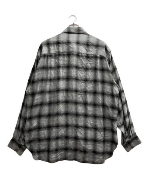 ssstein（シュタイン）ssstein (シュタイン) RAYON/LYOCELL CHECK OVERSIZED DOWN PAT SHIRT グレー サイズ:Ⅿの古着・服飾アイテム