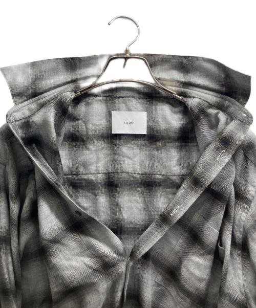 ssstein（シュタイン）ssstein (シュタイン) RAYON/LYOCELL CHECK OVERSIZED DOWN PAT SHIRT グレー サイズ:Ⅿの古着・服飾アイテム