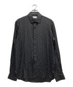 Saint Laurent Parisサンローランパリ）の古着「シルクドットシャツ」｜ブラック