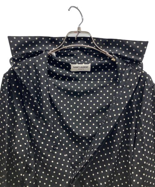 Saint Laurent Paris（サンローランパリ）Saint Laurent Paris (サンローランパリ) シルクドットシャツ ブラック サイズ:37の古着・服飾アイテム