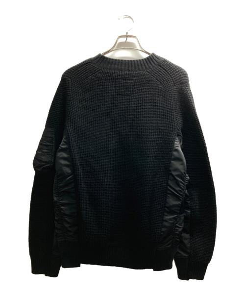 sacai（サカイ）sacai (サカイ) MA-1 ウールニット プルオーバー ブラック サイズ:2の古着・服飾アイテム