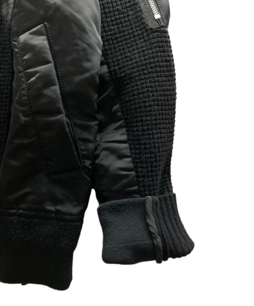 sacai（サカイ）sacai (サカイ) MA-1 ウールニット プルオーバー ブラック サイズ:2の古着・服飾アイテム