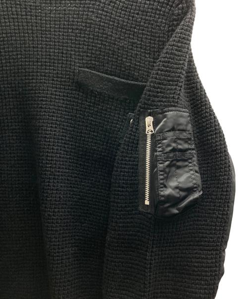 sacai（サカイ）sacai (サカイ) MA-1 ウールニット プルオーバー ブラック サイズ:2の古着・服飾アイテム