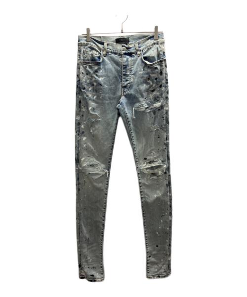AMIRI（アミリ）AMIRI (アミリ) MX ペイント スプラッター スキニーデニム ブルー サイズ:31の古着・服飾アイテム