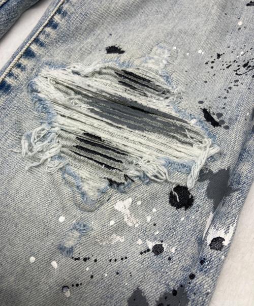 AMIRI（アミリ）AMIRI (アミリ) MX ペイント スプラッター スキニーデニム ブルー サイズ:31の古着・服飾アイテム