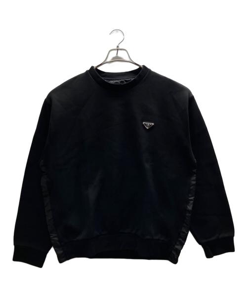 PRADA（プラダ）PRADA (プラダ) テクニカルコットン スウェットシャツ ブラック サイズ:Ⅿの古着・服飾アイテム