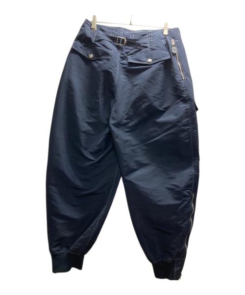 ALEXANDER McQUEEN（アレキサンダーマックイーン）ALEXANDER McQUEEN (アレキサンダーマックイーン) サイドジップリブパンツ ネイビー サイズ:48の古着・服飾アイテム