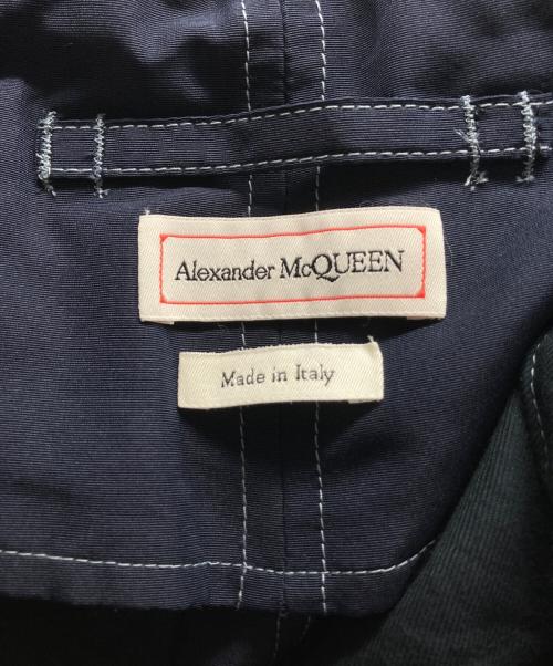 ALEXANDER McQUEEN（アレキサンダーマックイーン）ALEXANDER McQUEEN (アレキサンダーマックイーン) サイドジップリブパンツ ネイビー サイズ:48の古着・服飾アイテム