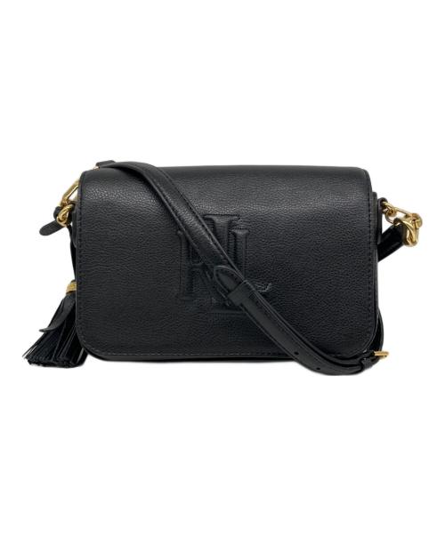 LAUREN RALPH LAUREN（ローレン ラルフ ローレン）LAUREN RALPH LAUREN (ローレン ラルフ ローレン) エンボスロゴレザーショルダーバッグ ブラックの古着・服飾アイテム