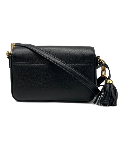 LAUREN RALPH LAUREN（ローレン ラルフ ローレン）LAUREN RALPH LAUREN (ローレン ラルフ ローレン) エンボスロゴレザーショルダーバッグ ブラックの古着・服飾アイテム