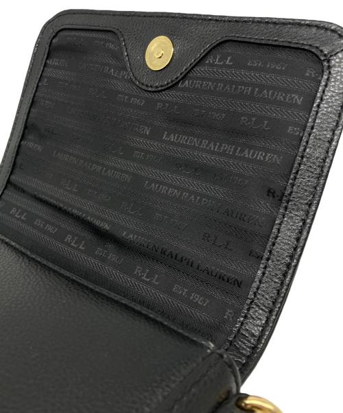 LAUREN RALPH LAUREN（ローレン ラルフ ローレン）LAUREN RALPH LAUREN (ローレン ラルフ ローレン) エンボスロゴレザーショルダーバッグ ブラックの古着・服飾アイテム