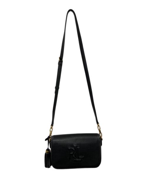 LAUREN RALPH LAUREN（ローレン ラルフ ローレン）LAUREN RALPH LAUREN (ローレン ラルフ ローレン) エンボスロゴレザーショルダーバッグ ブラックの古着・服飾アイテム