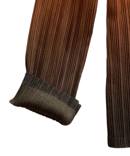 PLEATS PLEASE（プリーツプリーズ）PLEATS PLEASE (プリーツプリーズ) グラデーションカットソー オレンジ×ブラウン サイズ:3の古着・服飾アイテム