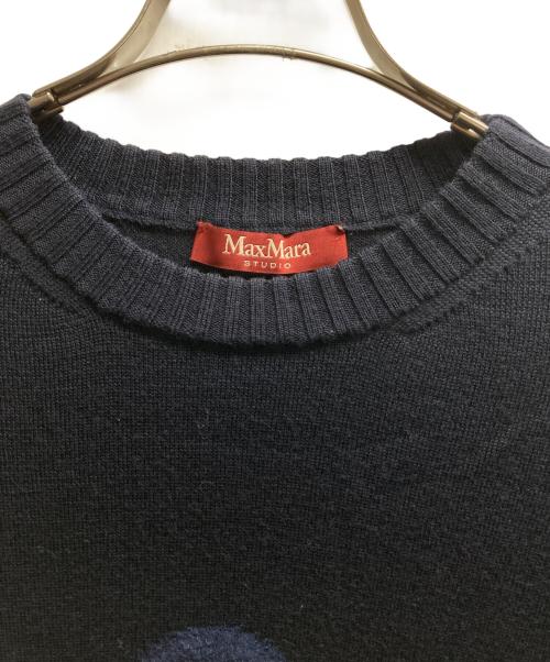 Max Mara Studio（マックスマーラ ストゥディオ）MAX MARA STUDIO (マックスマーラ ストゥディオ) アンカーモチーフニットワンピース ネイビー サイズ:Mの古着・服飾アイテム