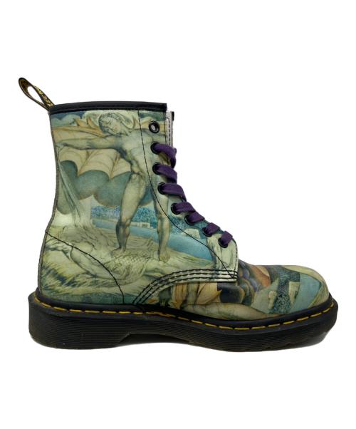 Dr.Martens（ドクターマーチン）Dr.Martens (ドクターマーチン) TATE BRITAIN (テートブリテン) コラボ8ホールブーツ ブルー×グリーン サイズ:UK5の古着・服飾アイテム