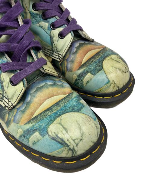 Dr.Martens（ドクターマーチン）Dr.Martens (ドクターマーチン) TATE BRITAIN (テートブリテン) コラボ8ホールブーツ ブルー×グリーン サイズ:UK5の古着・服飾アイテム