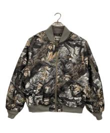 A BATHING APE（アベイシングエイプ）の古着「TREE EDGE CAMO BOMBER JACKET」｜グレー