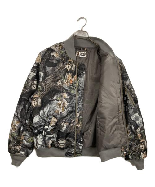 A BATHING APE（アベイシングエイプ）A BATHING APE (アベイシングエイプ) TREE EDGE CAMO BOMBER JACKET グレー サイズ:Mの古着・服飾アイテム