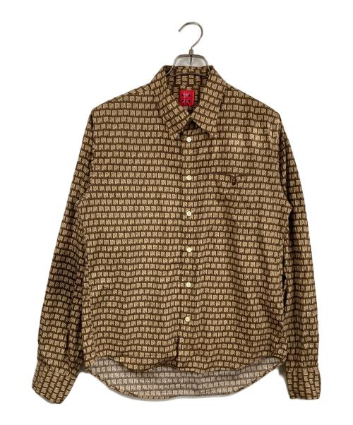 A BATHING APE（アベイシングエイプ）A BATHING APE (アベイシングエイプ) モノグラムシャツ ブラウン サイズ:Mの古着・服飾アイテム