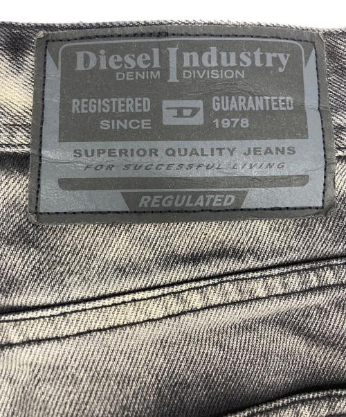 DIESEL（ディーゼル）DIESEL (ディーゼル) P-HANS レイヤード ワイド デニムパンツ ブラック×グレー サイズ:50の古着・服飾アイテム