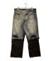 DIESEL (ディーゼル) P-HANS レイヤード ワイド デニムパンツ ブラック×グレー サイズ:50：10000円