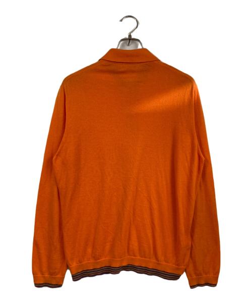 HERMES（エルメス）HERMES (エルメス) ハーフジップカシミヤブレンドレイヤードデザインニット オレンジ サイズ:Mの古着・服飾アイテム
