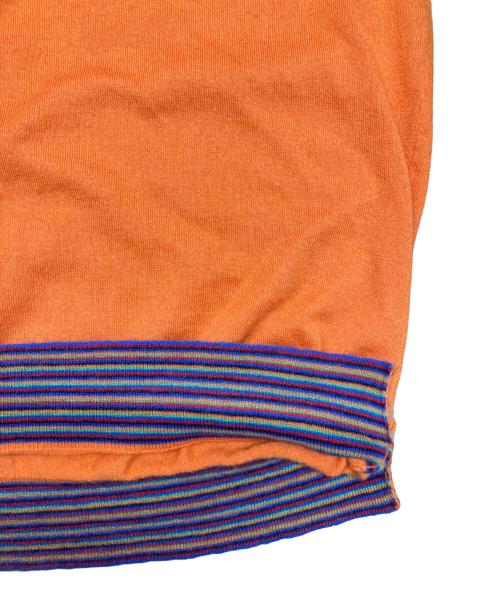 HERMES（エルメス）HERMES (エルメス) ハーフジップカシミヤブレンドレイヤードデザインニット オレンジ サイズ:Mの古着・服飾アイテム