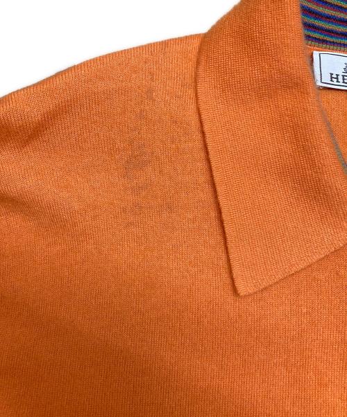 HERMES（エルメス）HERMES (エルメス) ハーフジップカシミヤブレンドレイヤードデザインニット オレンジ サイズ:Mの古着・服飾アイテム