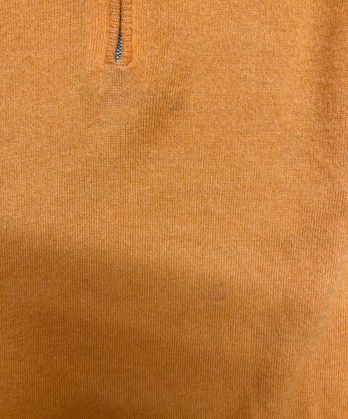HERMES（エルメス）HERMES (エルメス) ハーフジップカシミヤブレンドレイヤードデザインニット オレンジ サイズ:Mの古着・服飾アイテム