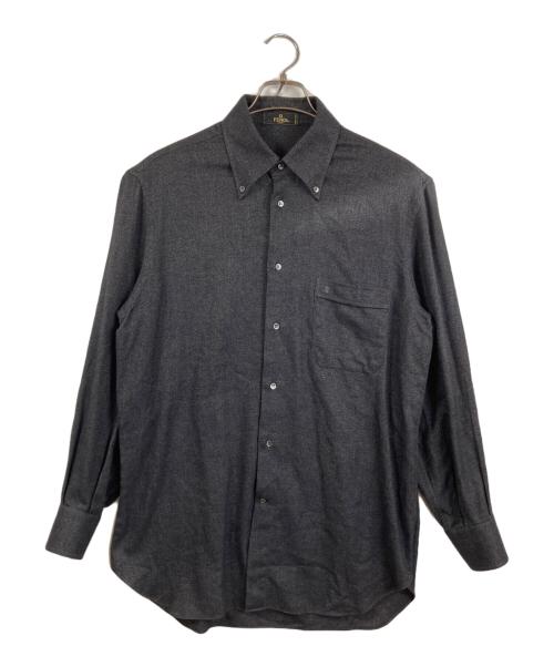 FENDI（フェンディ）FENDI (フェンディ) ヘリンボーンボタンダウンシャツ グレー サイズ:15 1/2の古着・服飾アイテム