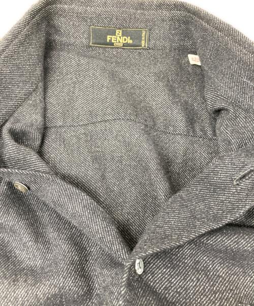 FENDI（フェンディ）FENDI (フェンディ) ヘリンボーンボタンダウンシャツ グレー サイズ:15 1/2の古着・服飾アイテム