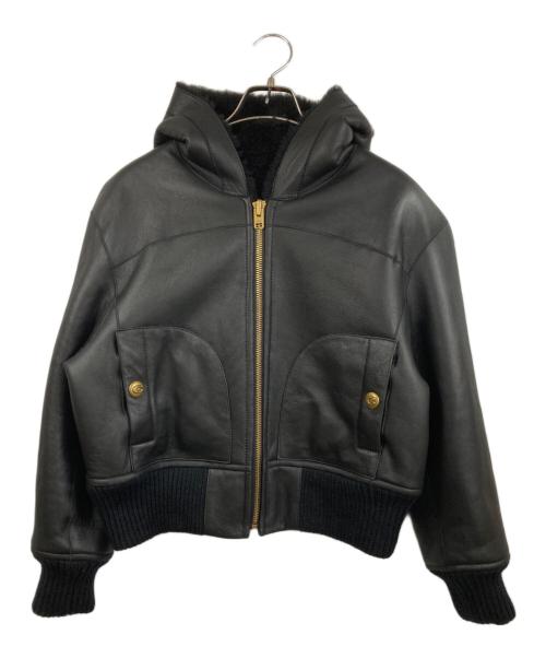 COACH（コーチ）COACH (コーチ) リバーシブル シアリング フーディー ブラック サイズ:Sの古着・服飾アイテム