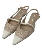 HER LIP TOハーリップトゥ）の古着「Tweed Slingback Flats」｜ピンク