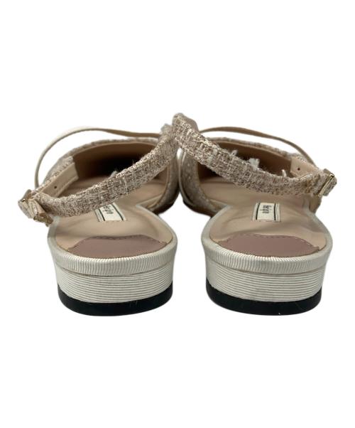 HER LIP TO（ハーリップトゥ）Her lip to (ハーリップトゥ) Tweed Slingback Flats ピンク サイズ:38の古着・服飾アイテム