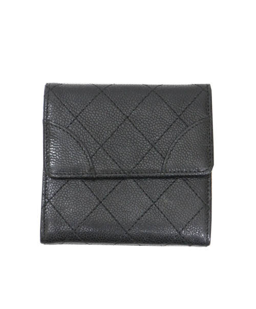 CHANEL（シャネル）CHANEL (シャネル) 3つ折り財布 ブラック サイズ:表記なしの古着・服飾アイテム