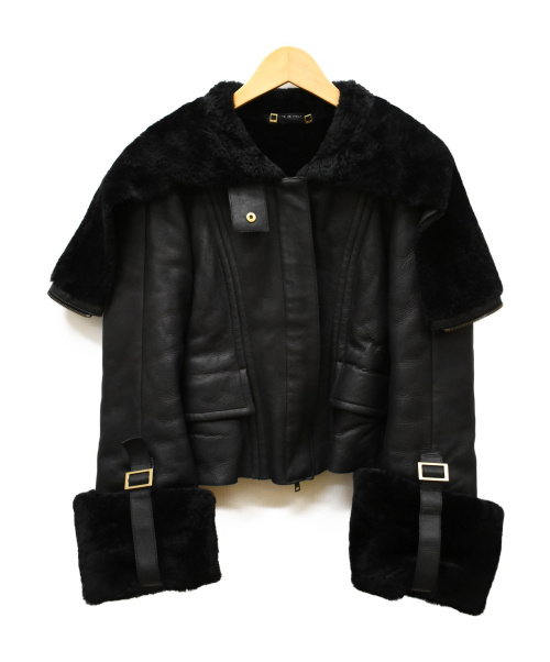 GUCCI（グッチ）GUCCI (グッチ) リアルムートンライダースジャケット ブラック サイズ:SIZE 38の古着・服飾アイテム