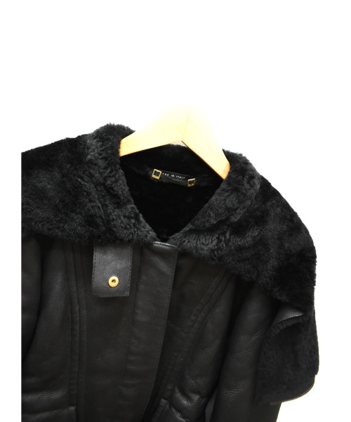 GUCCI（グッチ）GUCCI (グッチ) リアルムートンライダースジャケット ブラック サイズ:SIZE 38の古着・服飾アイテム