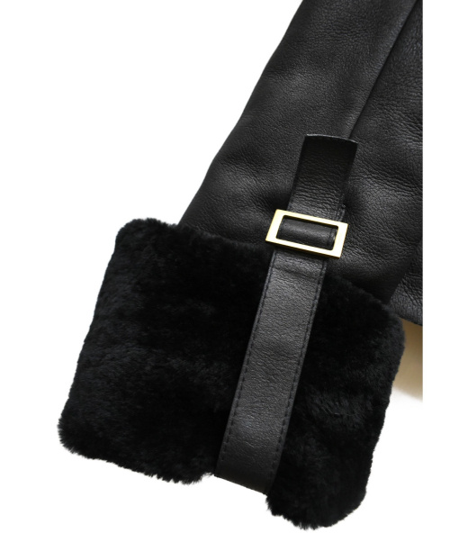 GUCCI（グッチ）GUCCI (グッチ) リアルムートンライダースジャケット ブラック サイズ:SIZE 38の古着・服飾アイテム