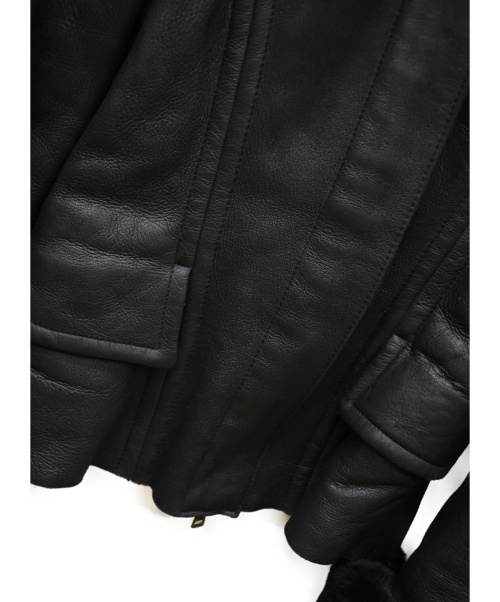 GUCCI（グッチ）GUCCI (グッチ) リアルムートンライダースジャケット ブラック サイズ:SIZE 38の古着・服飾アイテム