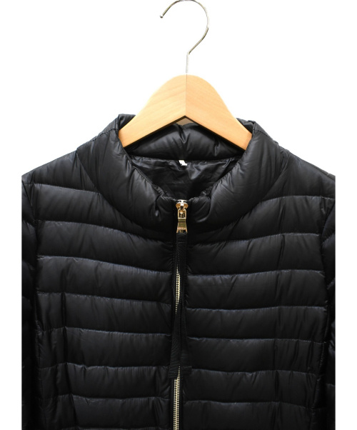 MONCLER（モンクレール）MONCLER (モンクレール) ノーカラーライトダウンコート ブラック サイズ:00の古着・服飾アイテム