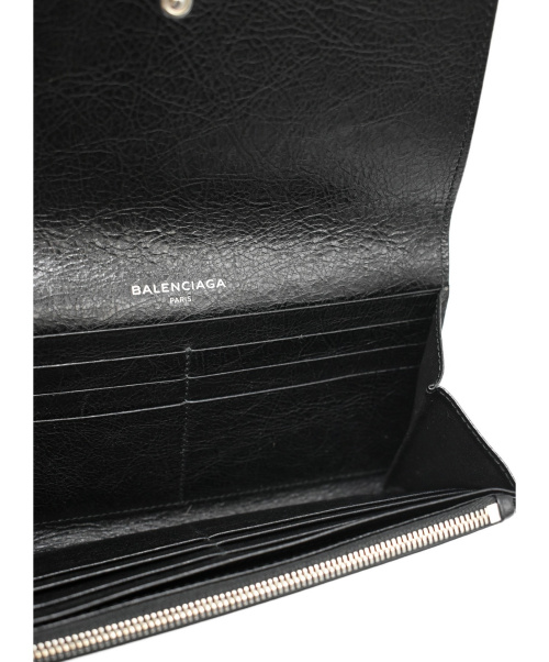 BALENCIAGA（バレンシアガ）BALENCIAGA (バレンシアガ) レザーロングウォレット ブラック 542008 203437の古着・服飾アイテム