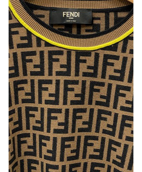 FENDI（フェンディ）FENDI (フェンディ) クルーネックセーター ベージュ サイズ:52(下記参照)の古着・服飾アイテム