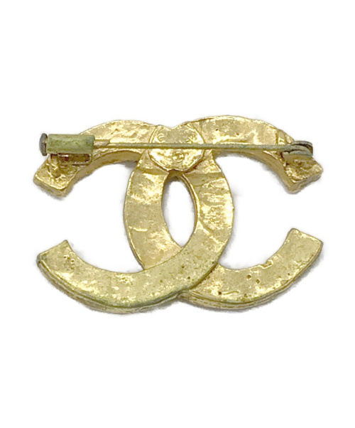 CHANEL（シャネル）CHANEL (シャネル) ラインストーンココマークブローチ ゴールドの古着・服飾アイテム