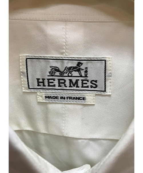 HERMES（エルメス）HERMES (エルメス) 切替タックシャツ ホワイト サイズ:SIZE 42　161/2の古着・服飾アイテム