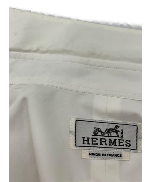HERMES（エルメス）HERMES (エルメス) 切替タックシャツ ホワイト サイズ:SIZE 42　161/2の古着・服飾アイテム